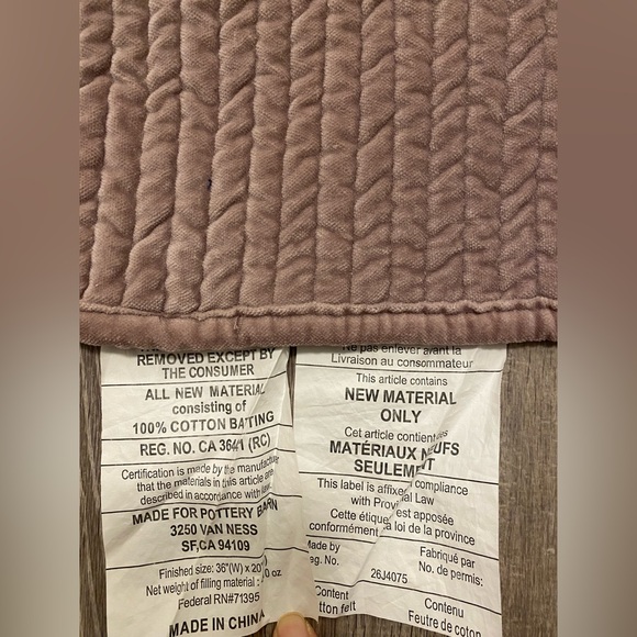 SOLD- Pottery Barn Washed Velvet Handcrafted Quilted King Sham TAUPE/BEIGE - Picture 6 of 12